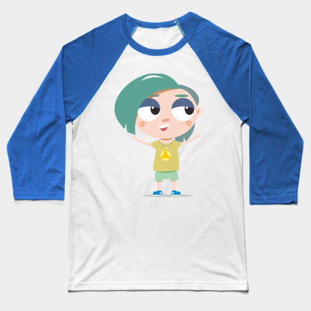 Smily Baseball T-Shirt by Piruru